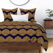 Gold geometric pattern on navy