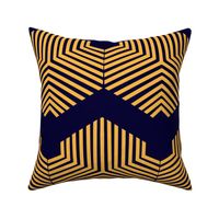 Gold geometric pattern on navy