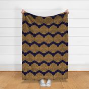 Gold geometric pattern on navy