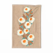 Fried Egg Swish Still Life ©Julee Wood - TO PRINT CORRECTLY choose FAT QUARTER in any fabric 54" or wider