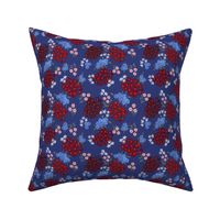 Cut flower garden Blue and red floral