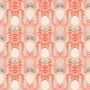 animal tesselation repeat apricot monochrome animals 12 inch