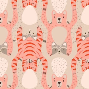 animal tesselation repeat apricot monochrome animals 24 inch