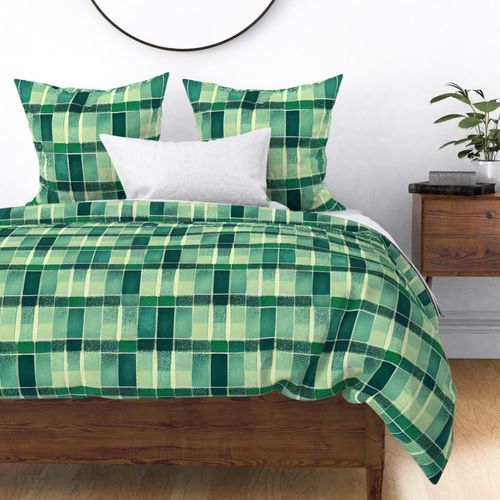 emerald plaid, watercolor