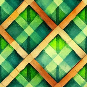 emerald plaid, watercolor