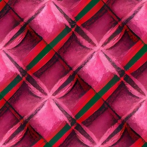 pink and green plaid, pastel