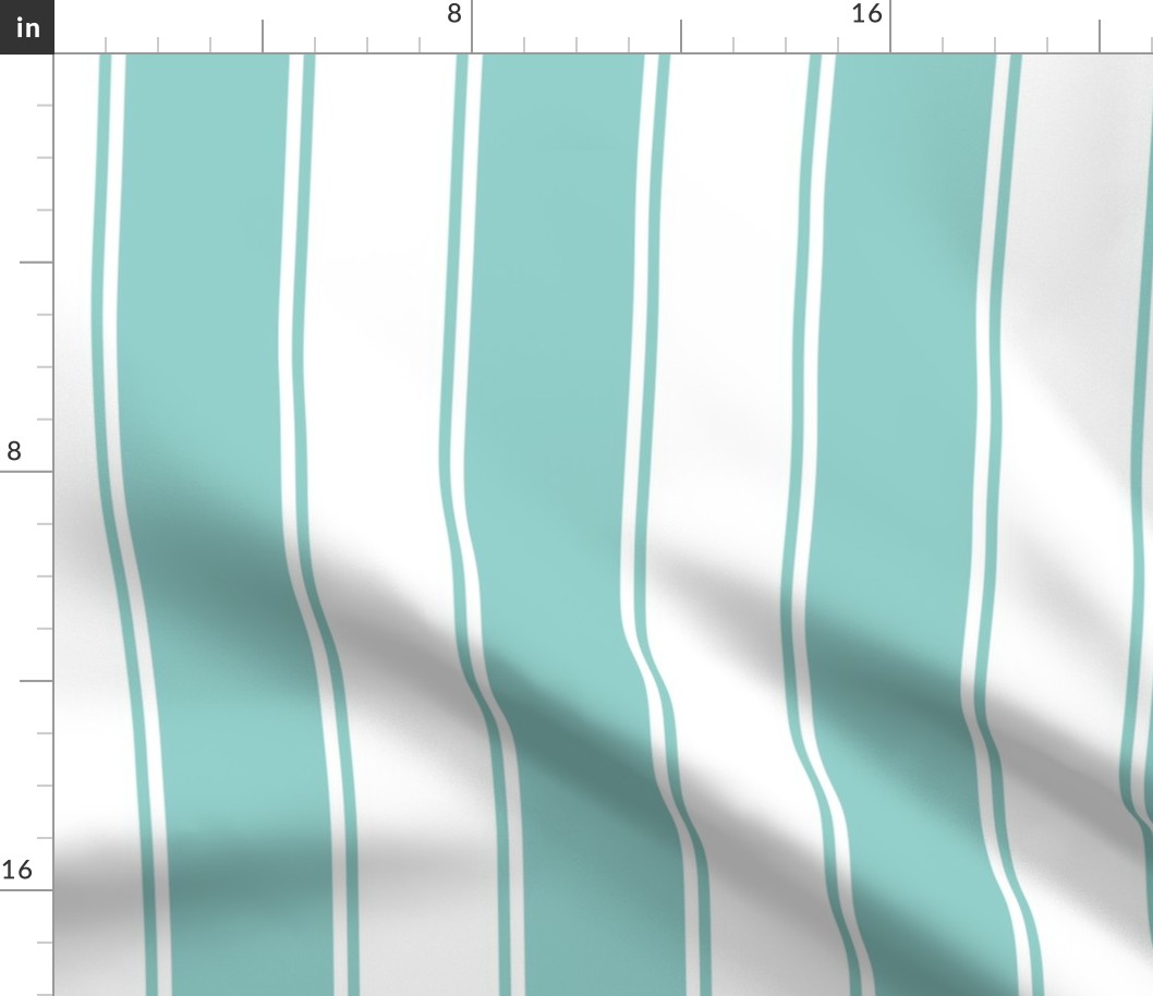 Aqua Large French Awning Stripe  copy 2