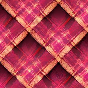pink and  brown plaid, pastel