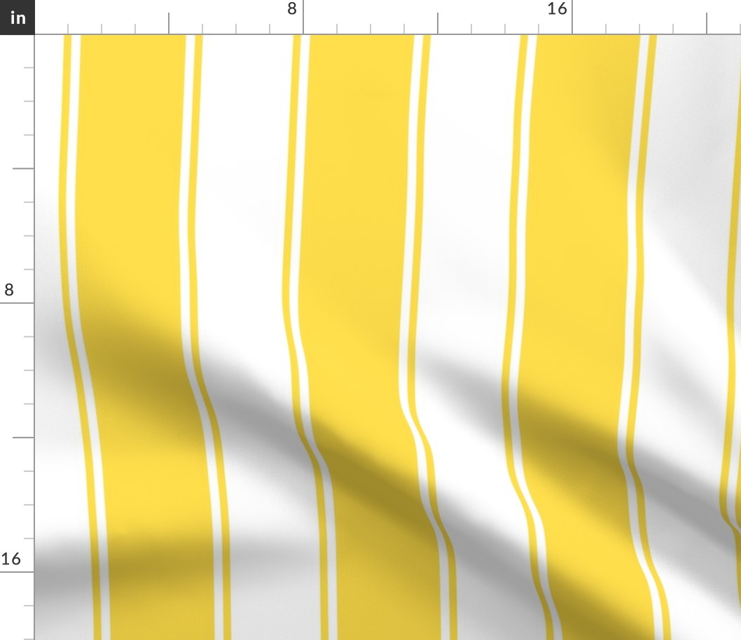 Bold Yellow Large French Awning Stripe  copy 2