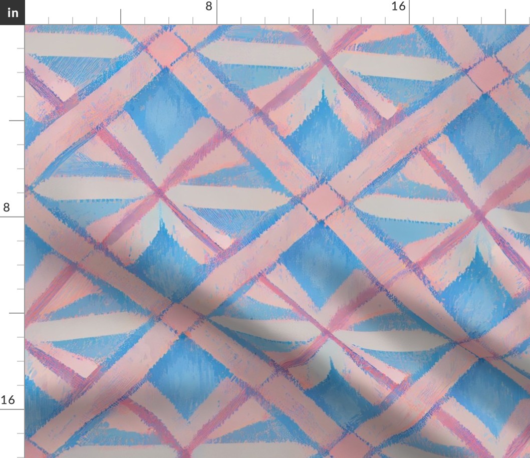 pink and blue plaid, pastel