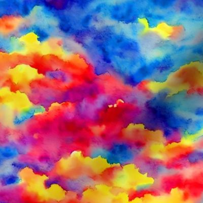 Bright Rainbow Clouds in the Sky
