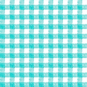 Teal Grunge Check