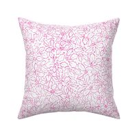 Line drawing Holly - bright pink on white - large