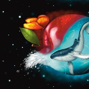 Whale in an apple