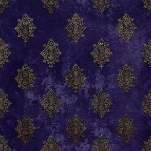 Deep Violet Bronze Damask Aged 2