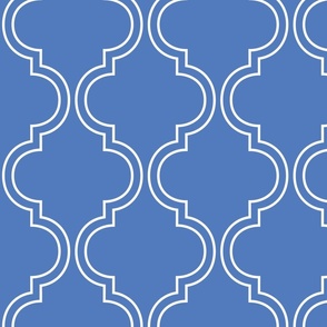 double quatrefoil solid lines berry blue - kids jumbo brights - perfect for wallpaper, curtains, bedding