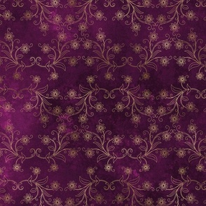 purple and gold floral