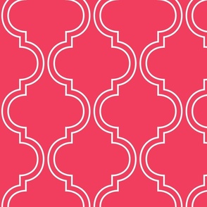 double quatrefoil solid lines candied red - kids jumbo brights - perfect for wallpaper, curtains, bedding