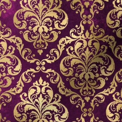 purple and gold damask 2