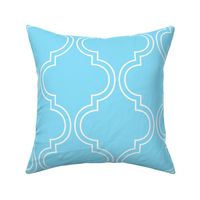 double quatrefoil solid lines cloud blue - kids jumbo brights - perfect for wallpaper, curtains, bedding