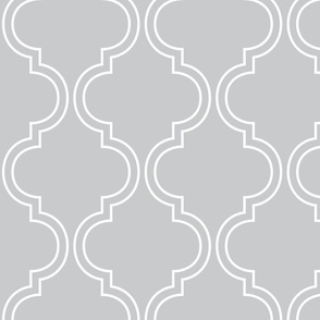 double quatrefoil solid lines grey - kids jumbo brights - perfect for wallpaper, curtains, bedding