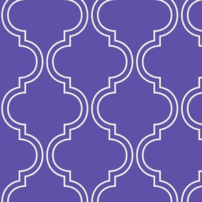 double quatrefoil solid lines purple fizz - kids jumbo brights - perfect for wallpaper, curtains, bedding