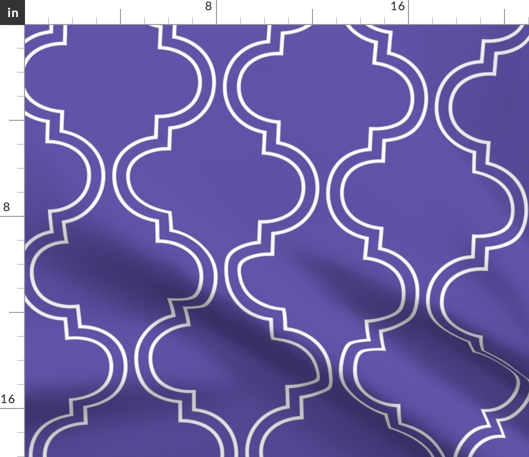 double quatrefoil solid lines purple fizz - kids jumbo brights - perfect for wallpaper, curtains, bedding