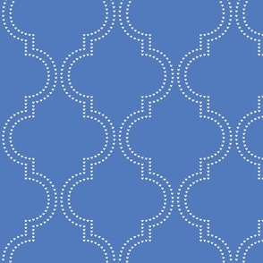 double quatrefoil heart lines berry blue - kids jumbo brights - perfect for wallpaper curtains bedding