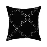 double quatrefoil heart lines black - kids jumbo brights - perfect for wallpaper curtains bedding