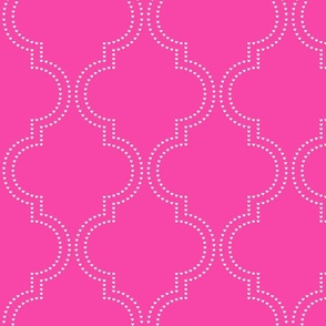 double quatrefoil heart lines blazing pink - kids jumbo brights - perfect for wallpaper curtains bedding