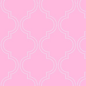 double quatrefoil heart lines bubbleyum pink - kids jumbo brights - perfect for wallpaper curtains bedding