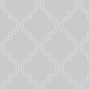 double quatrefoil heart lines grey - kids jumbo brights - perfect for wallpaper curtains bedding