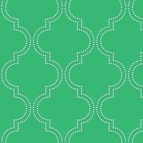 double quatrefoil heart lines gummy green - kids jumbo brights - perfect for wallpaper curtains bedding
