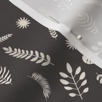 Retro Christmas Floral Charcoal