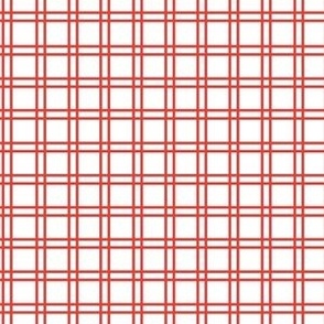 red and white rattan square print