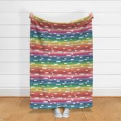 Normal scale // Colourful minds // white background horizontal pencil stripes in rainbow colours