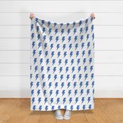 lightning bolts berry blue - kids jumbo brights - perfect for wallpaper curtains bedding