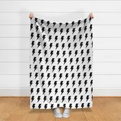 lightning bolts black and white - kids jumbo brights - perfect for wallpaper curtains bedding