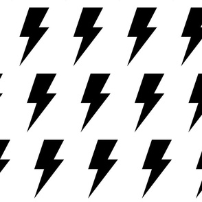 lightning bolts black and white - kids jumbo brights - perfect for wallpaper curtains bedding