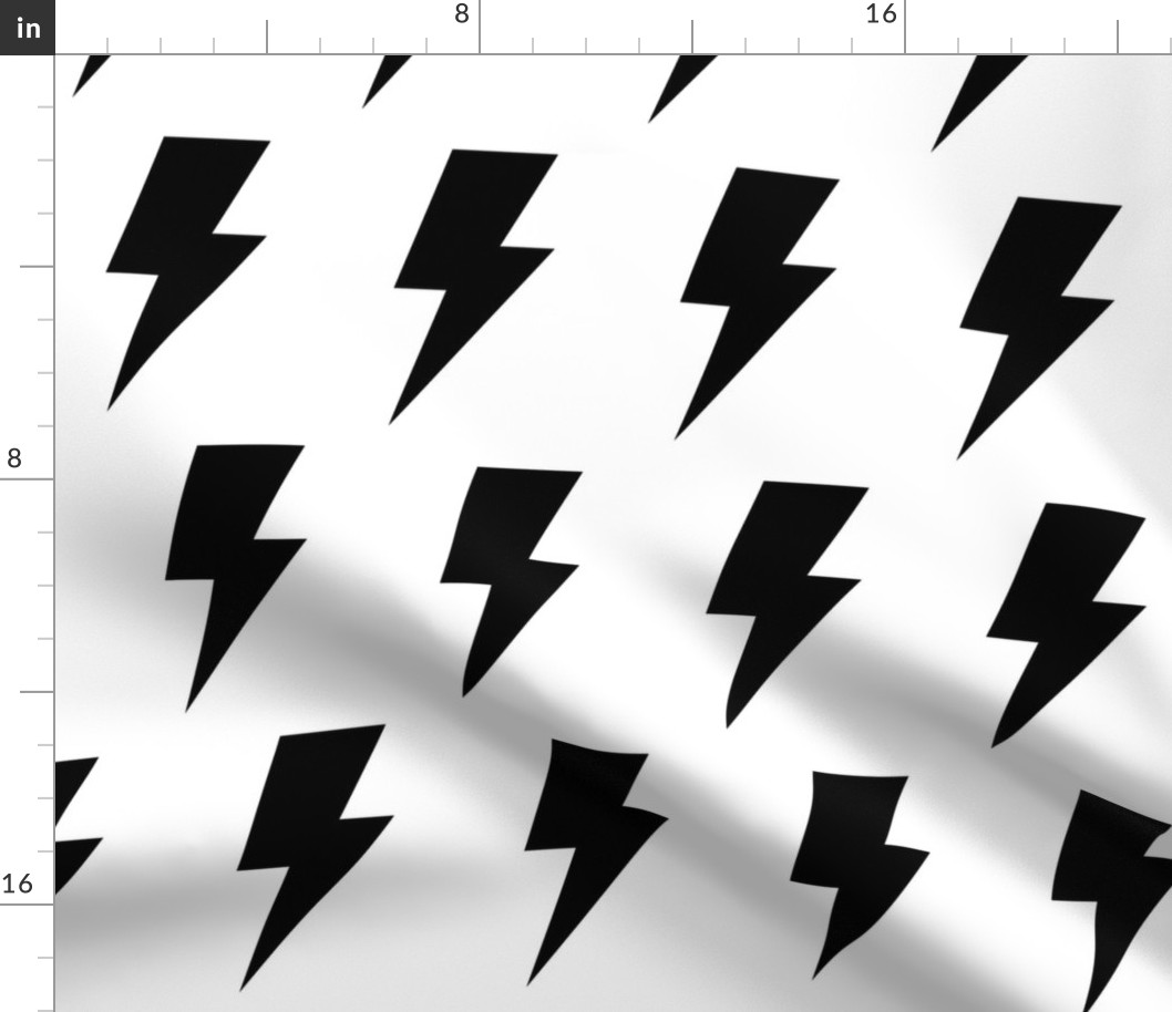 lightning bolts black and white - kids jumbo brights - perfect for wallpaper curtains bedding