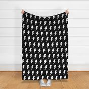 lightning bolts black and white inverted - kids jumbo brights - perfect for wallpaper curtains bedding