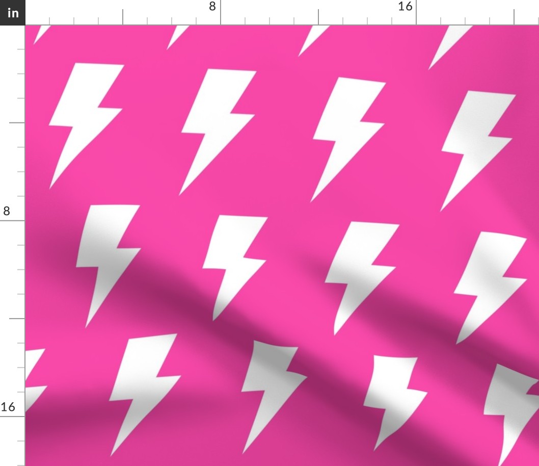 lightning bolts blazing pink inverted - kids jumbo brights - perfect for wallpaper curtains bedding