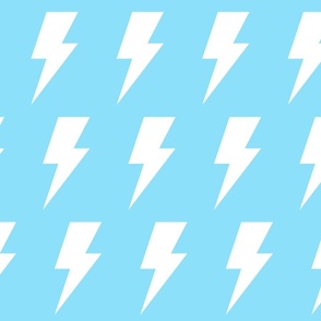 lightning bolts cloud blue inverted - kids jumbo brights - perfect for wallpaper curtains bedding