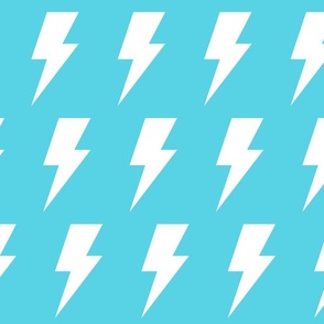 lightning bolts crisp blue inverted - kids jumbo brights - perfect for wallpaper curtains bedding