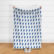 lightning bolts dazzled blue - kids jumbo brights - perfect for wallpaper curtains bedding