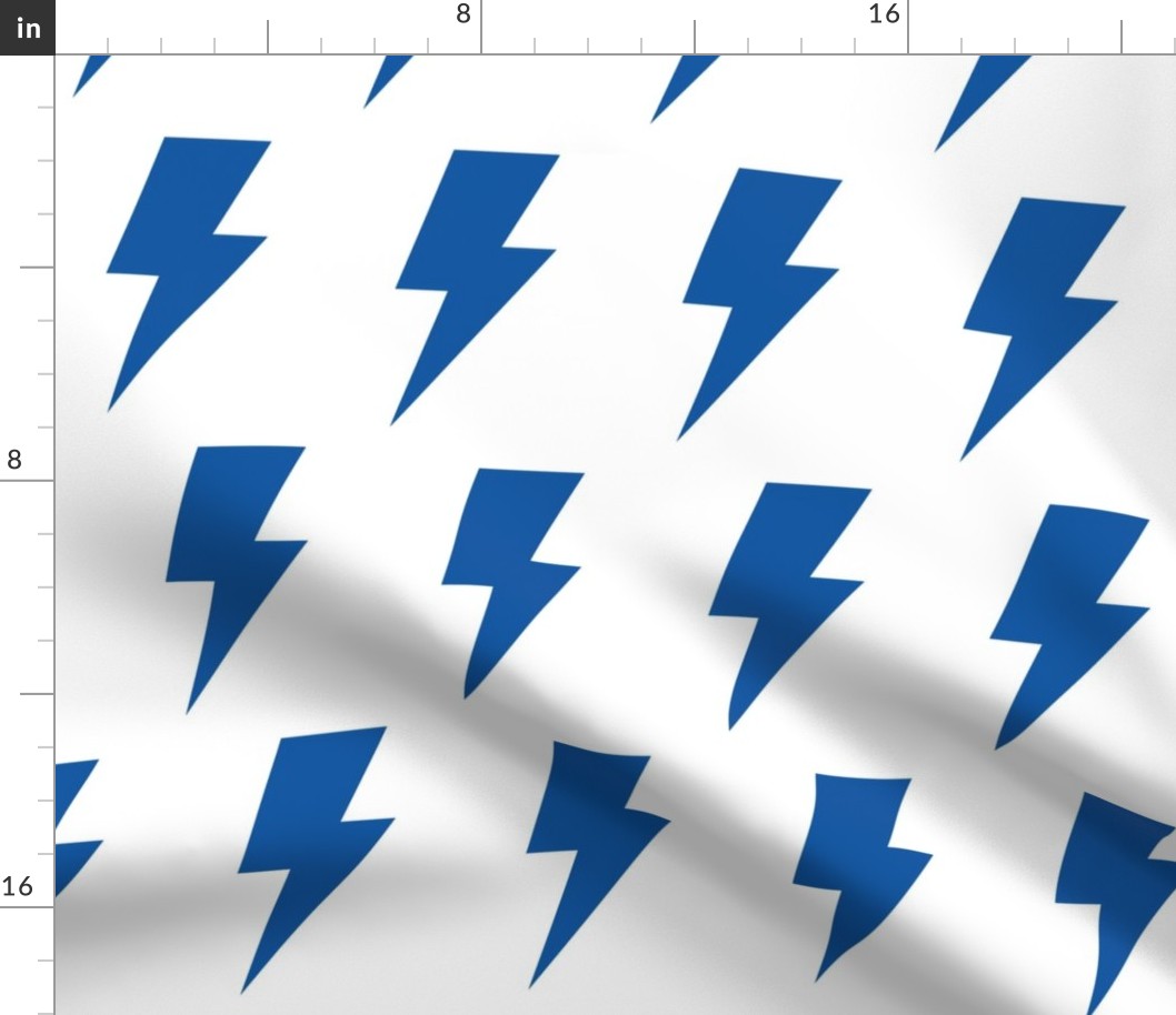 lightning bolts dazzled blue - kids jumbo brights - perfect for wallpaper curtains bedding