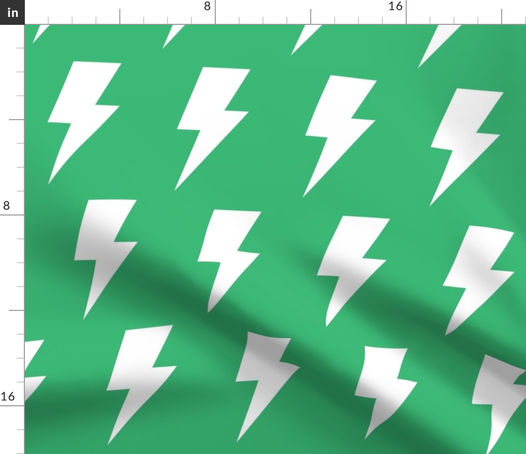 lightning bolts gummy green inverted - kids jumbo brights - perfect for wallpaper curtains bedding