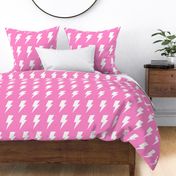 lightning bolts popping pink inverted - kids jumbo brights - perfect for wallpaper curtains bedding