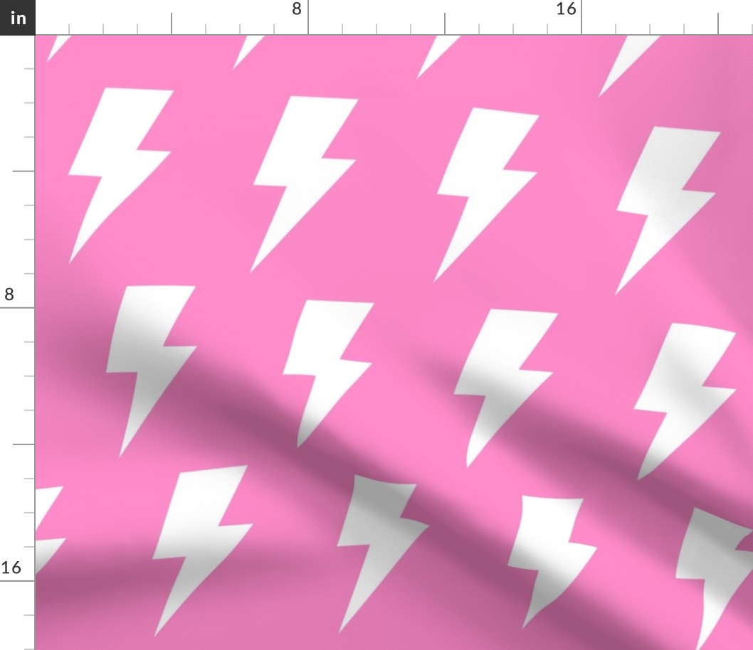 lightning bolts popping pink inverted - kids jumbo brights - perfect for wallpaper curtains bedding