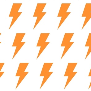 lightning bolts soda pop orange - kids jumbo brights - perfect for wallpaper curtains bedding